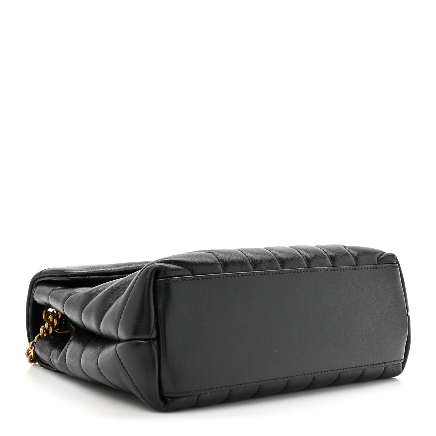 Calfskin Y Quilted Monogram Small Loulou Chain Satchel Black Black