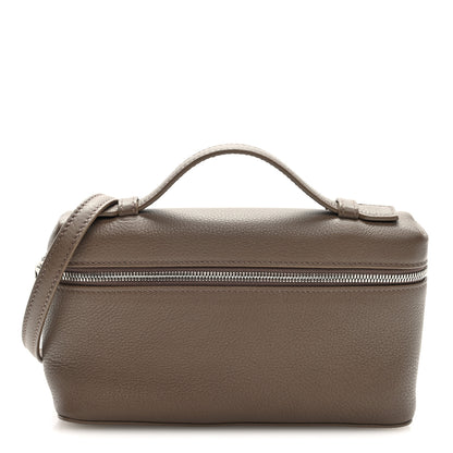 Loro Piana Grained Calfskin L19 Extra Pocket Pouch Warm Mastic 1 of 9
