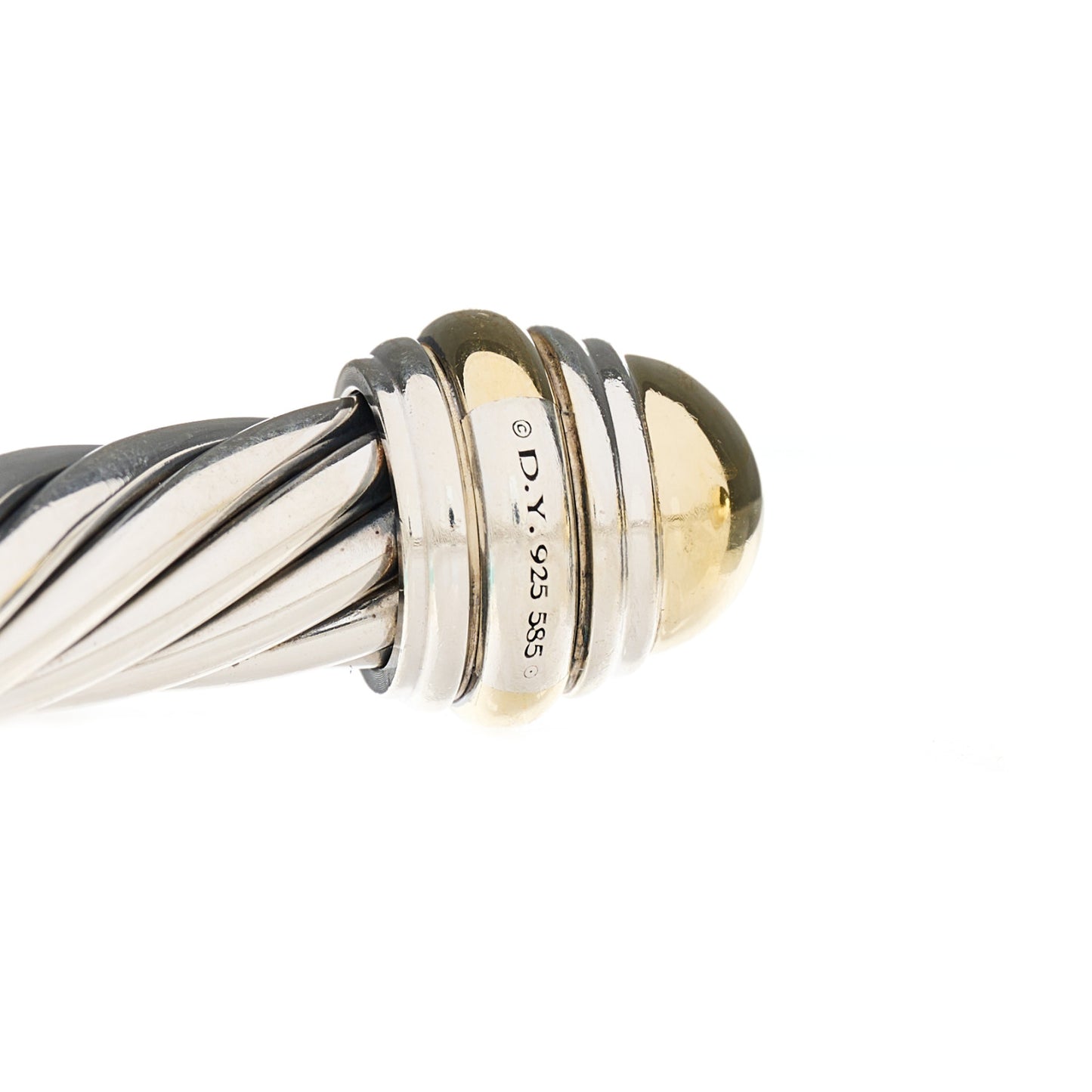 Sterling Silver 14K Yellow Gold 7mm Cable Classics Bracelet