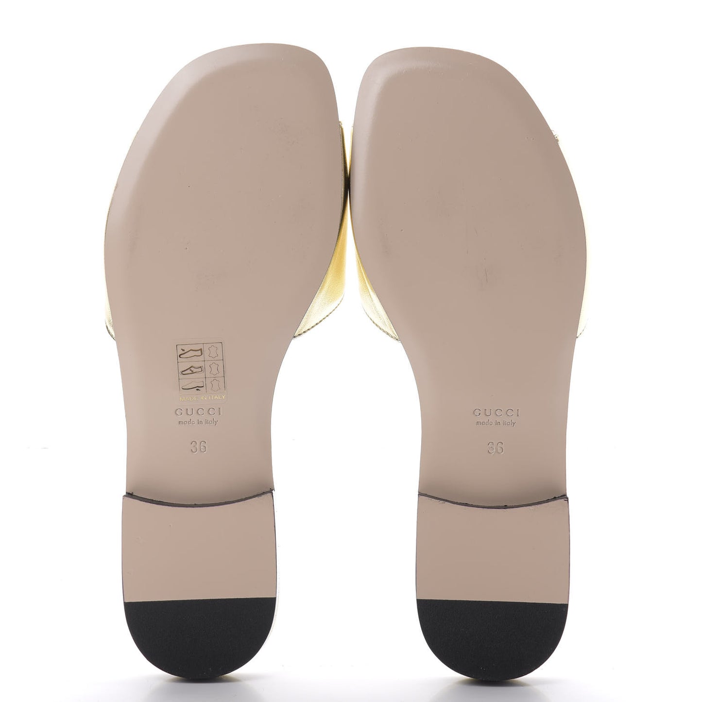 Metallic Nappa Crystal Square G Madelyn Slide Sandals 36 Gold