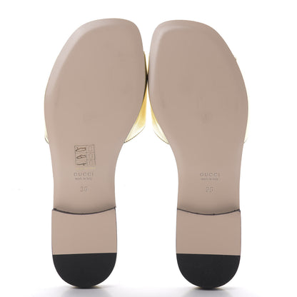 Gucci Metallic Nappa Crystal Square G Madelyn Slide Sandals 36 Gold 6 of 9