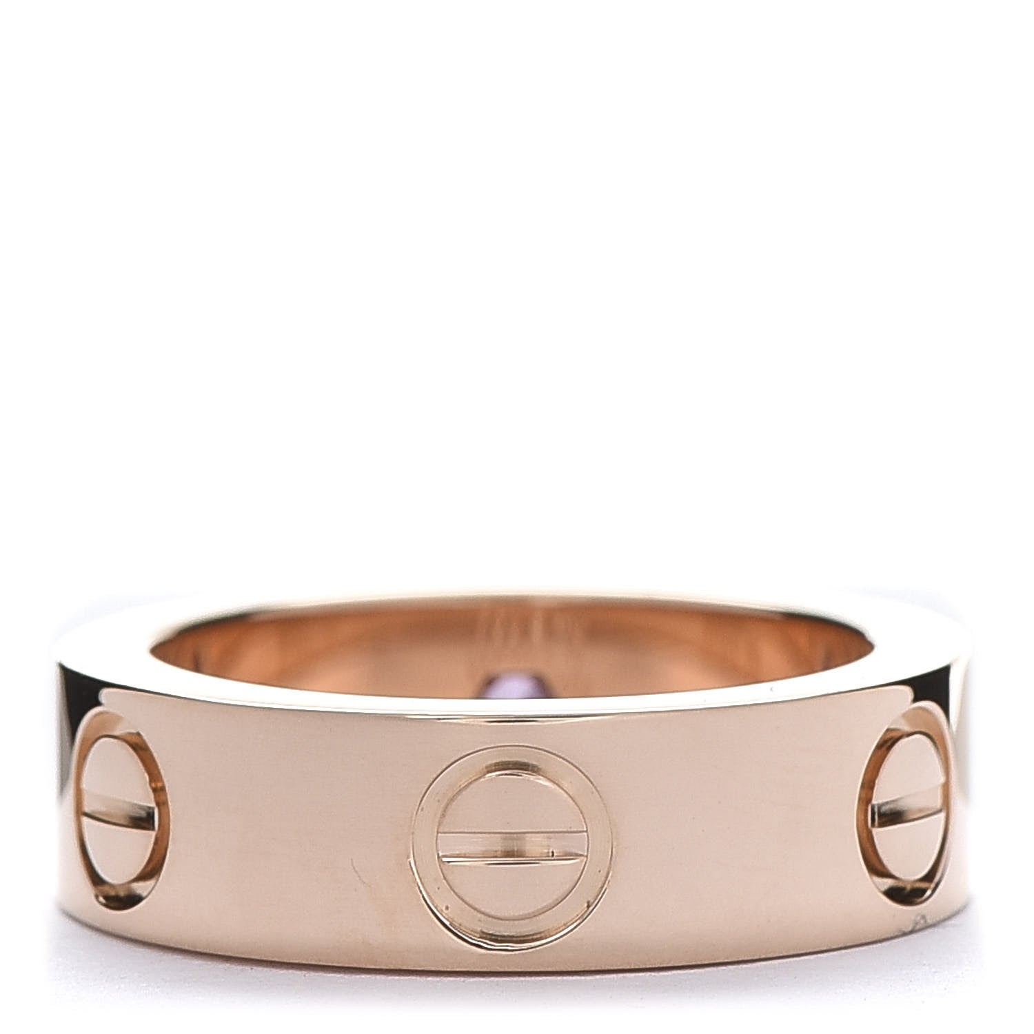 Cartier 18K Pink Gold Pink Sapphire 5.5mm LOVE Ring 48 4.5 3 of 5
