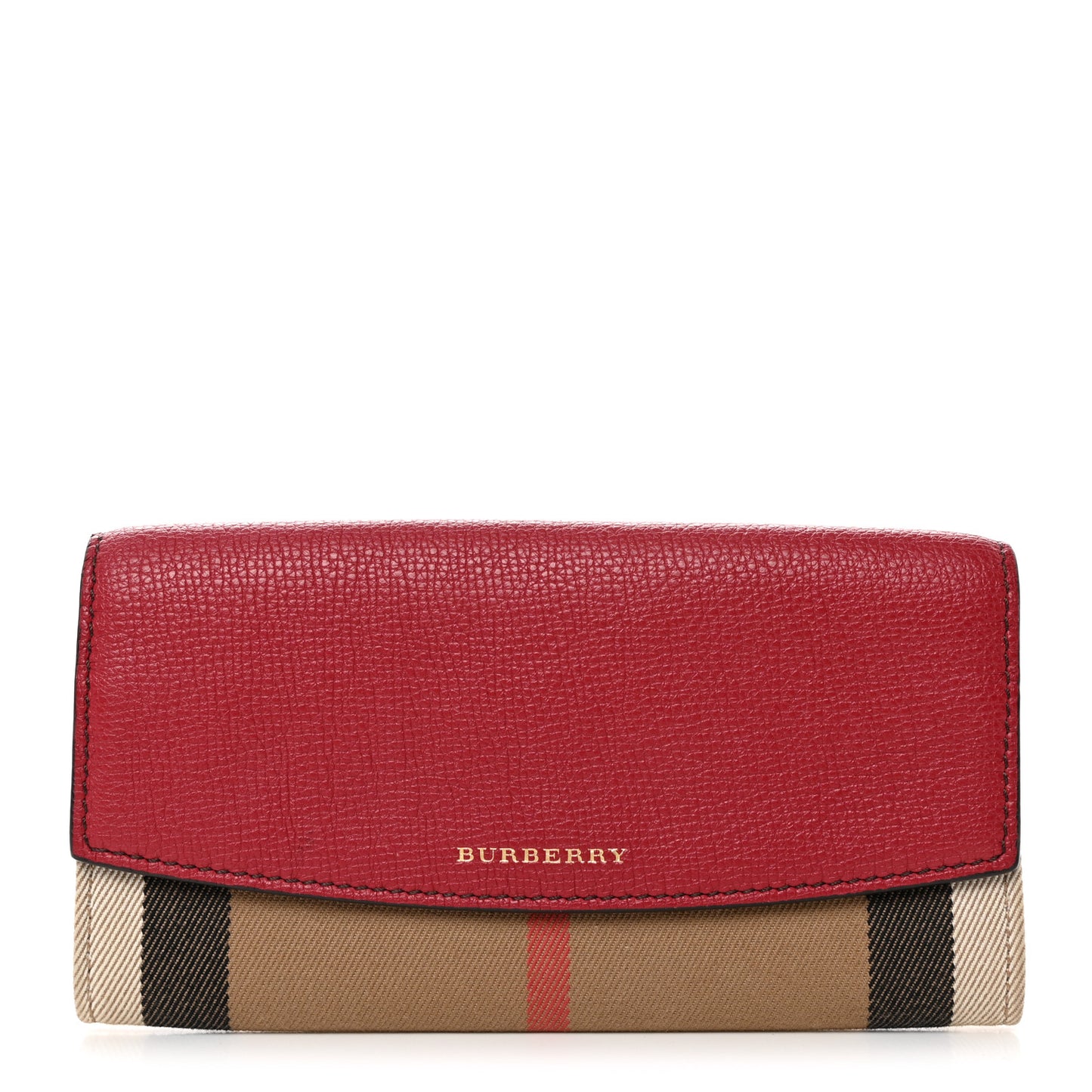 Calfskin Haymarket Check Henley Wallet Red
