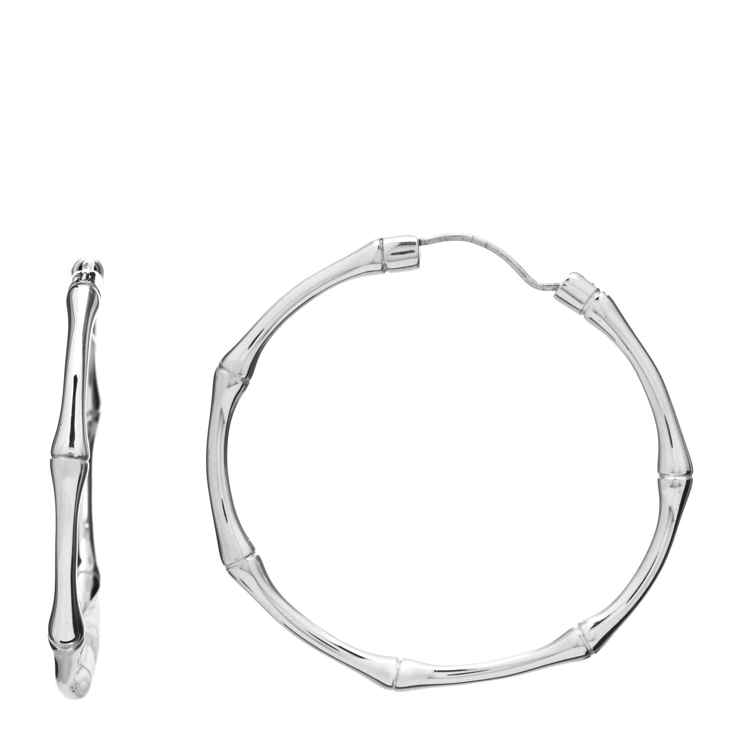 Gucci Sterling Silver Bamboo Hoop Earrings 1 of 4