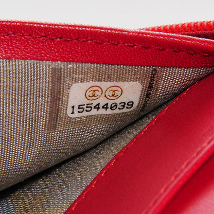 Chanel Caviar CC Timeless Large Zip Around Wallet Red 8 of 9