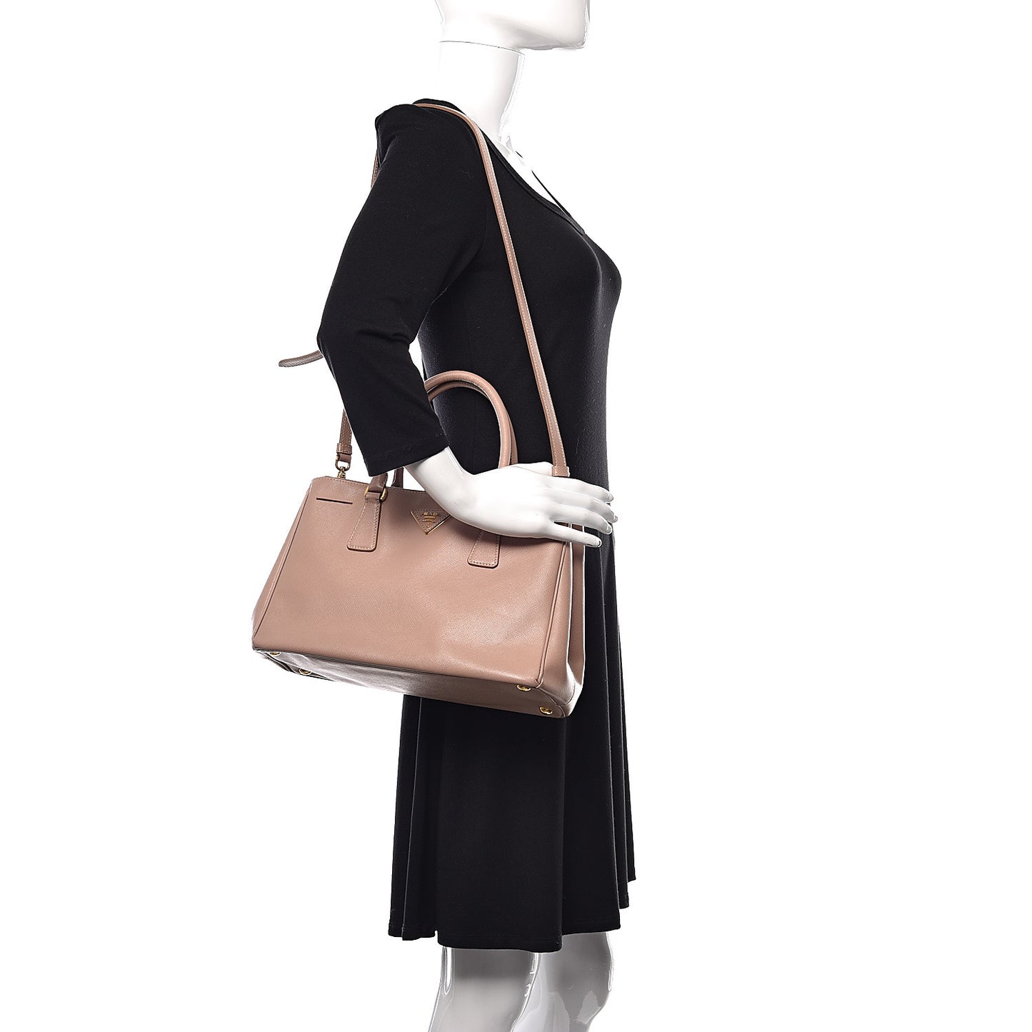 Saffiano Small Galleria Double Zip Tote Cammeo