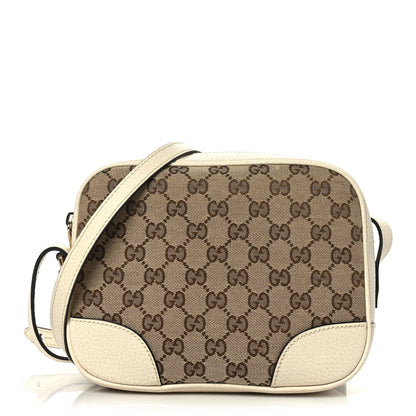 Gucci Monogram Dollar Calfskin Mini Bree Messenger Bag Beige Ebony Avoire 1 of 9