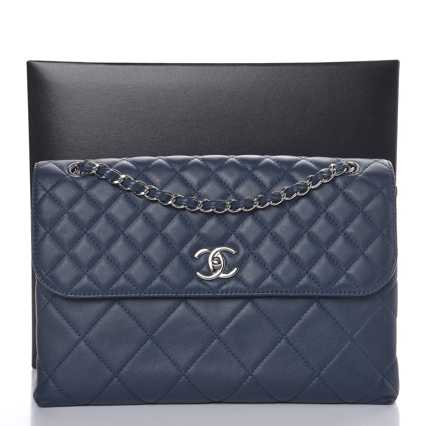 Calfskin Quilted In The Business Flap Dark Blue