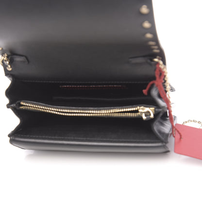 Valentino Garavani Calfskin Rockstud Wallet on Chain Black 5 of 14