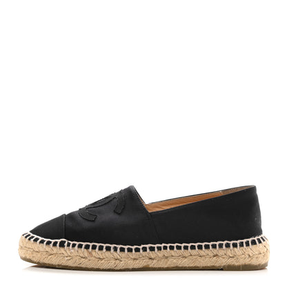 Chanel Satin Grosgrain Espadrilles 37 Black 1 of 10