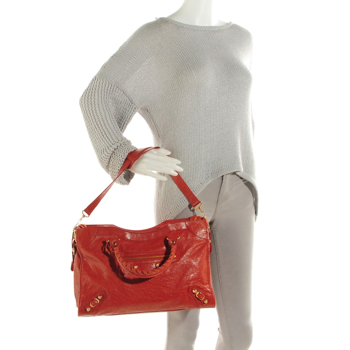 Agneau Giant 12 Gold Hardware City Rouge Ambre