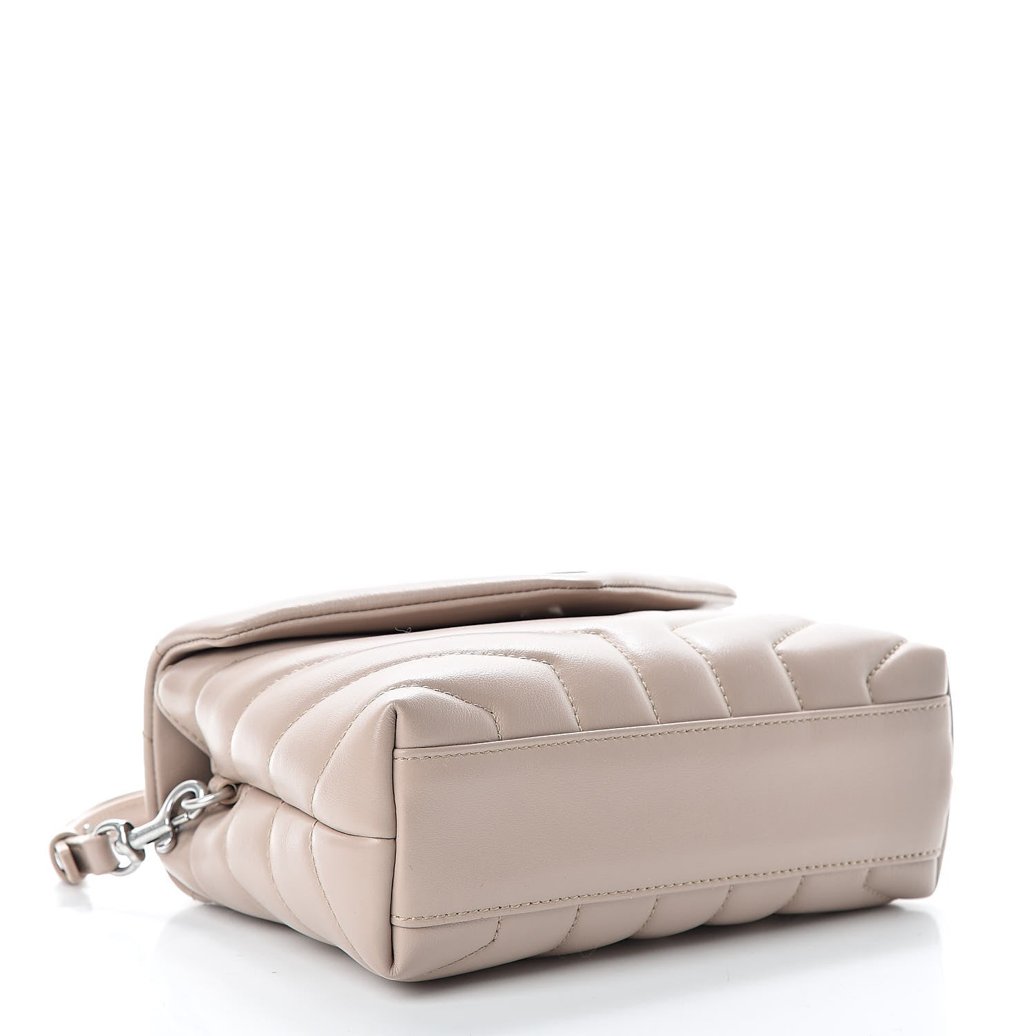 Saint Laurent Calfskin Y Quilted Monogram Toy Loulou Satchel Light Natural 4 of 12