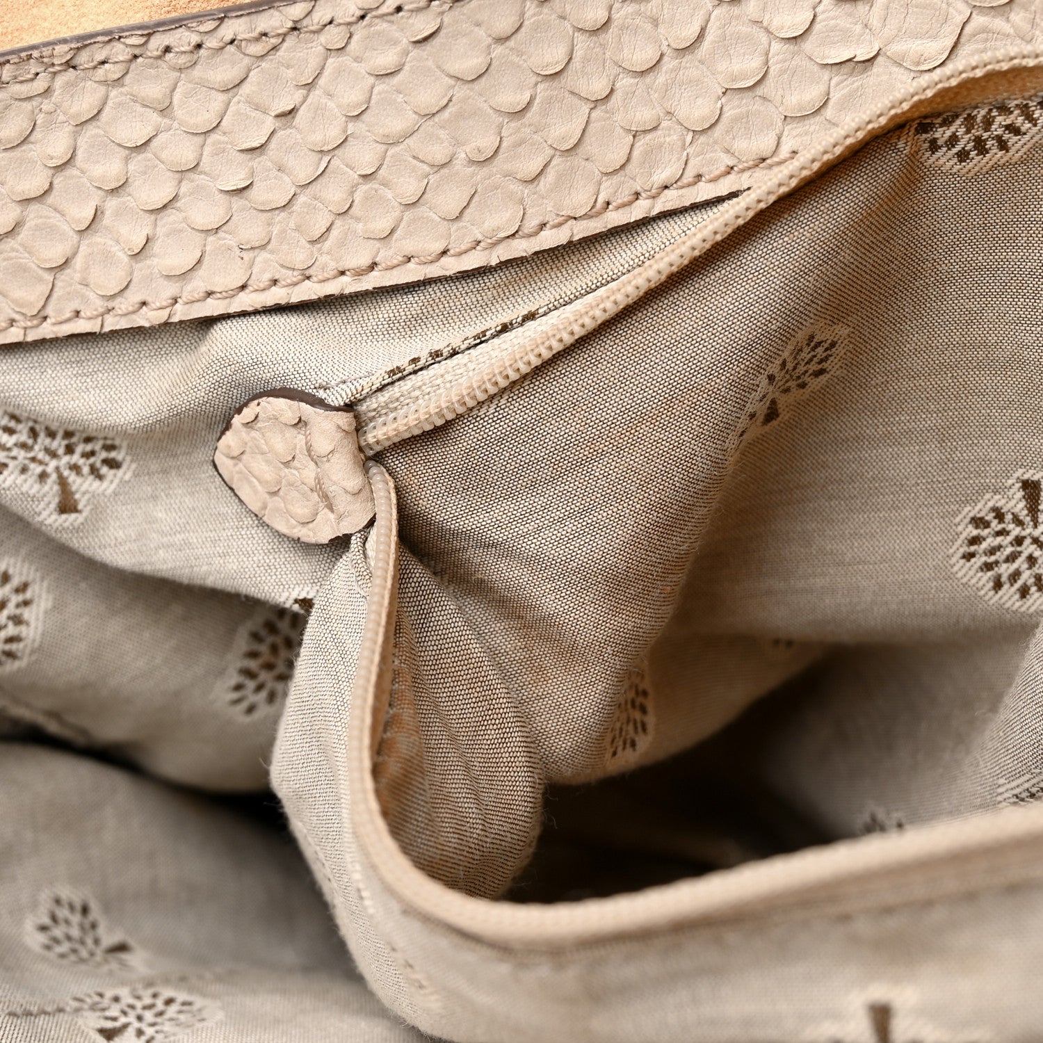 Mulberry Silky Snake Print Oversized Alexa Pebbled Beige Pink
