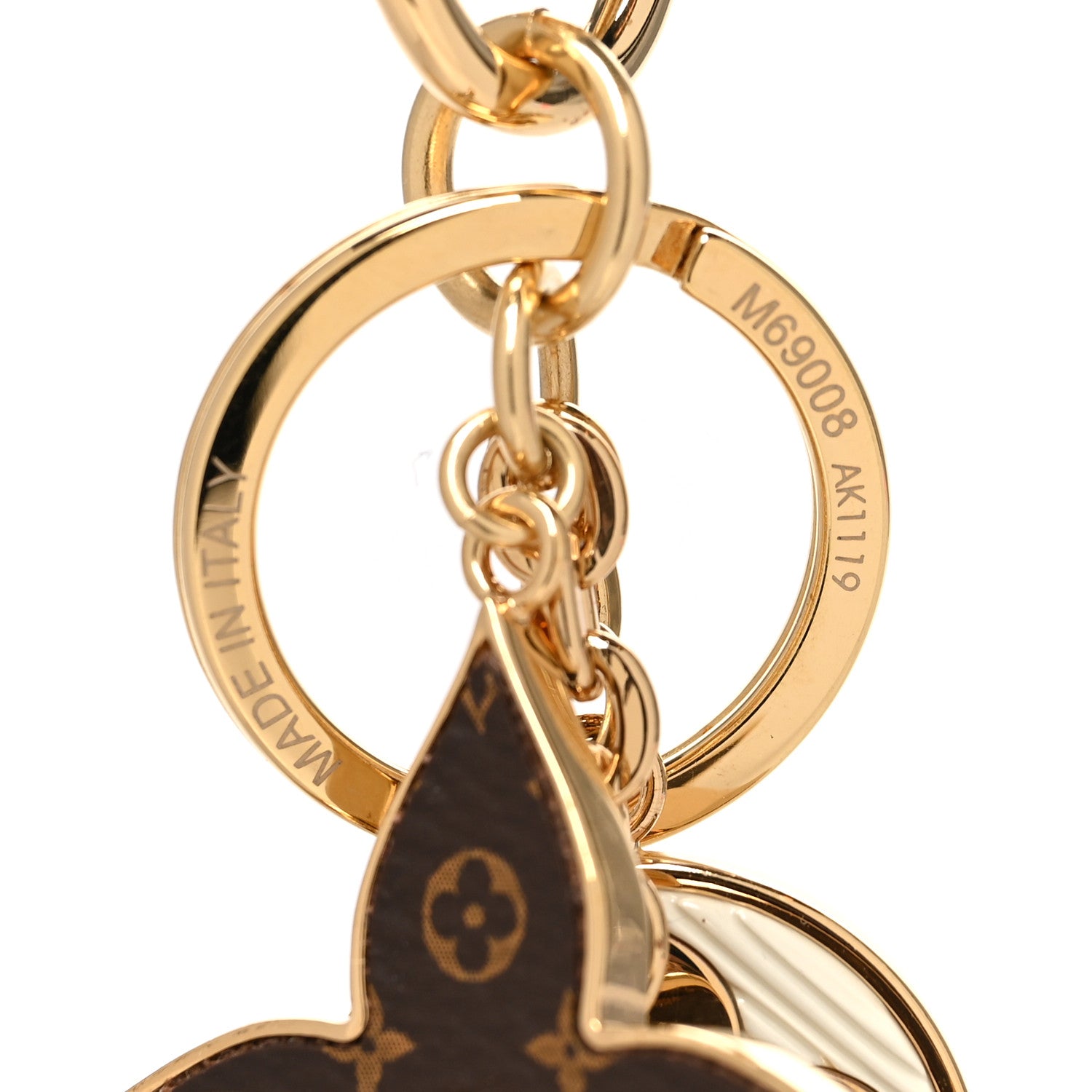 Louis Vuitton Metal Monogram Epi Spring Street Bag Charm Key Holder Gold 4 of 4