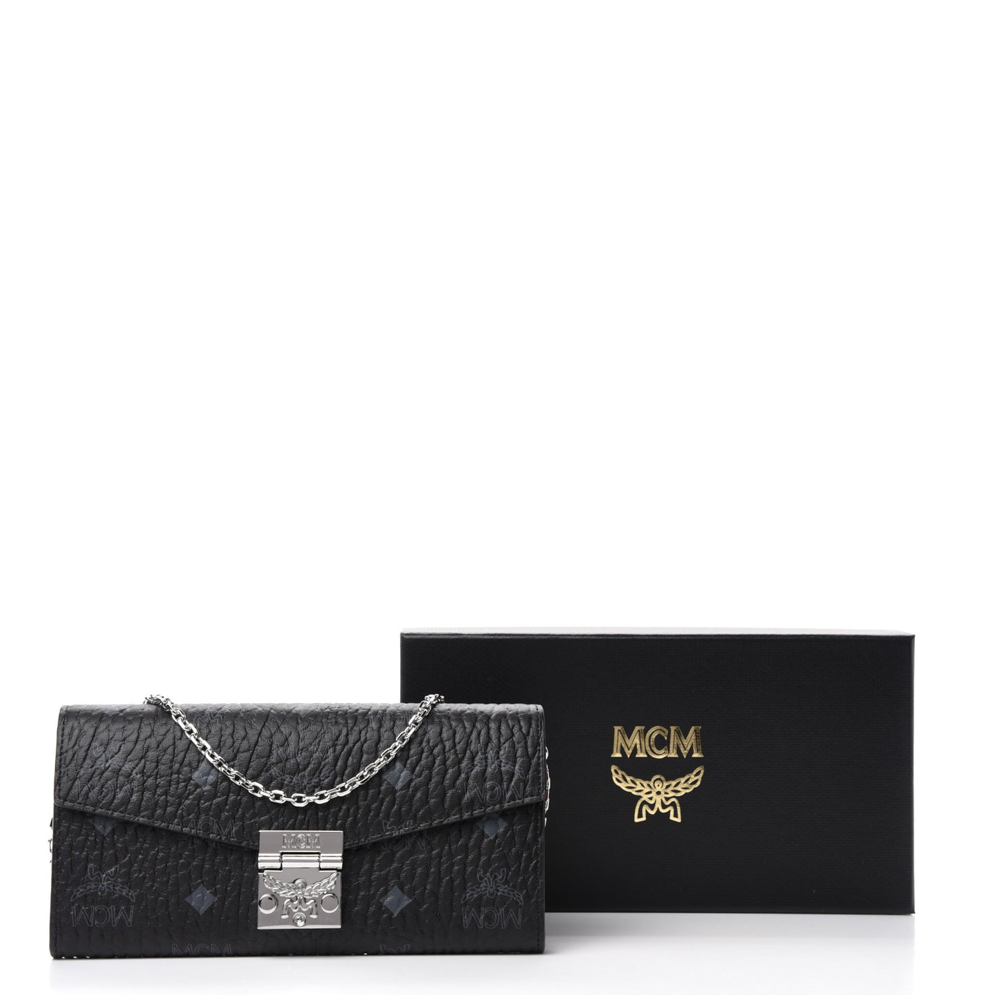 Visetos Large Patricia Wallet On Chain Black Red