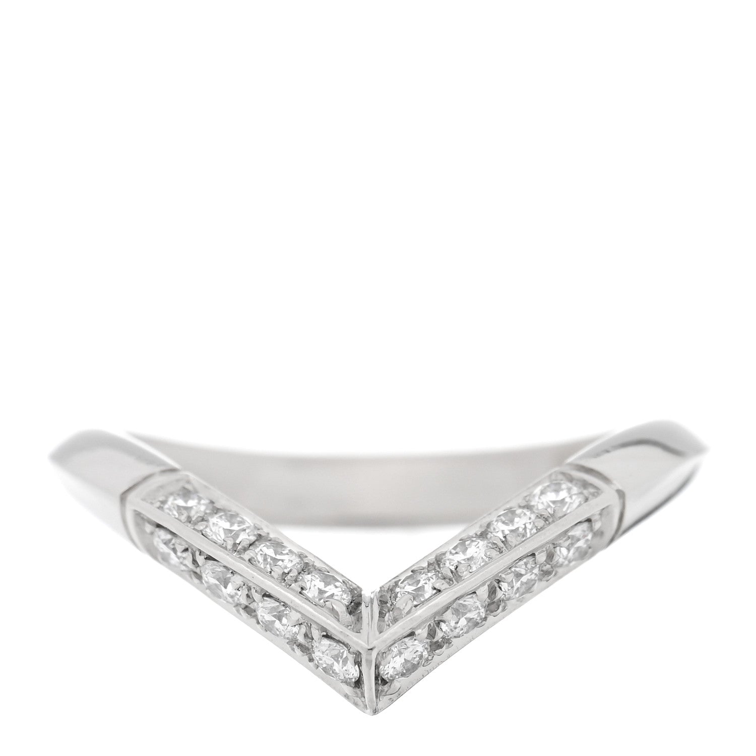 Louis Vuitton Platiunm Diamond V Pave Ring 50 5.5 1 of 5