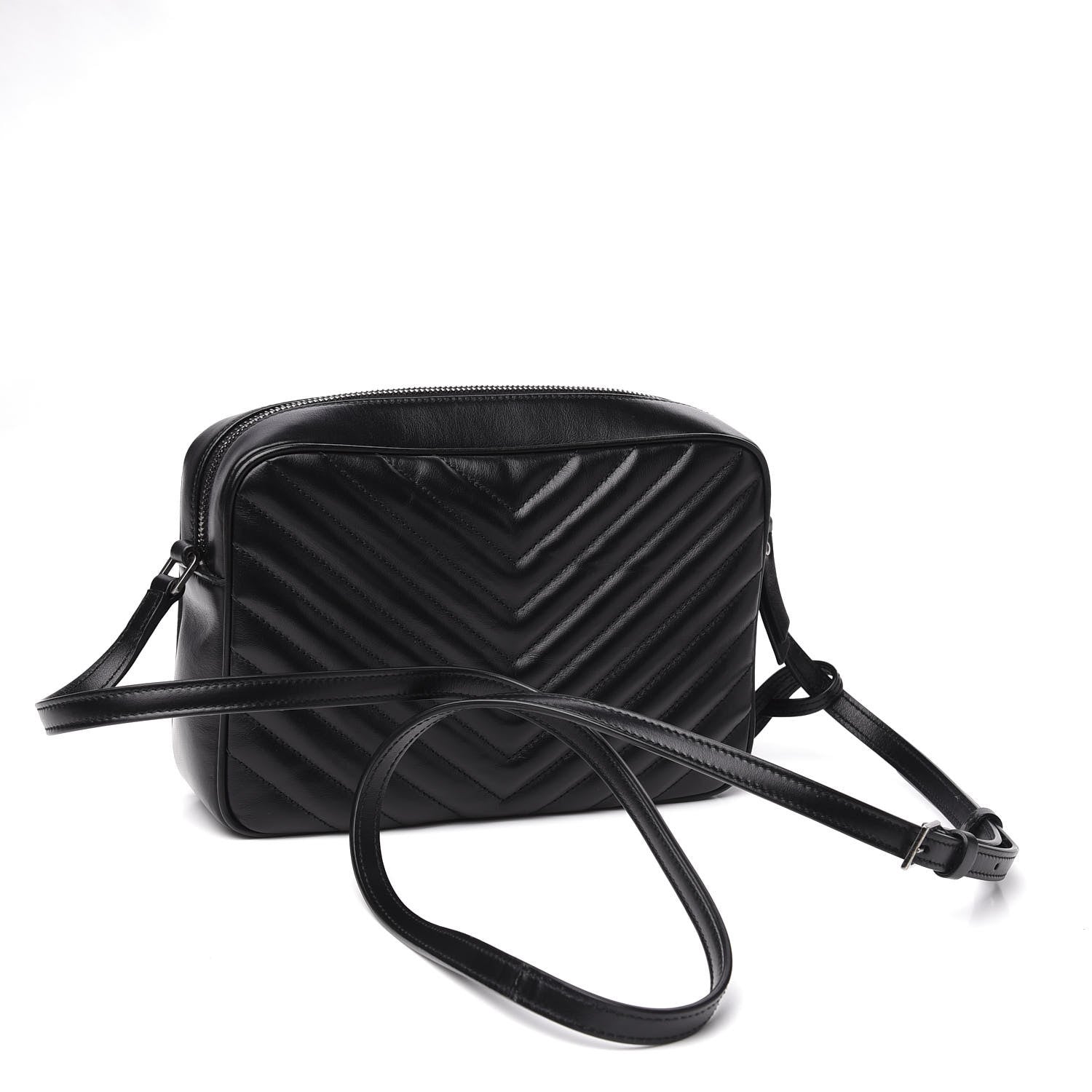 Saint Laurent Calfskin Matelasse Monogram Lou Camera Bag Black 2 of 9