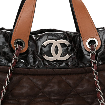 Chanel Iridescent Calfskin Quilted Large In The Mix Tote Dark Brown 8 of 13