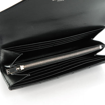 Saint Laurent Calfskin Matelasse Chevron Monogram Flap Wallet Black 5 of 8