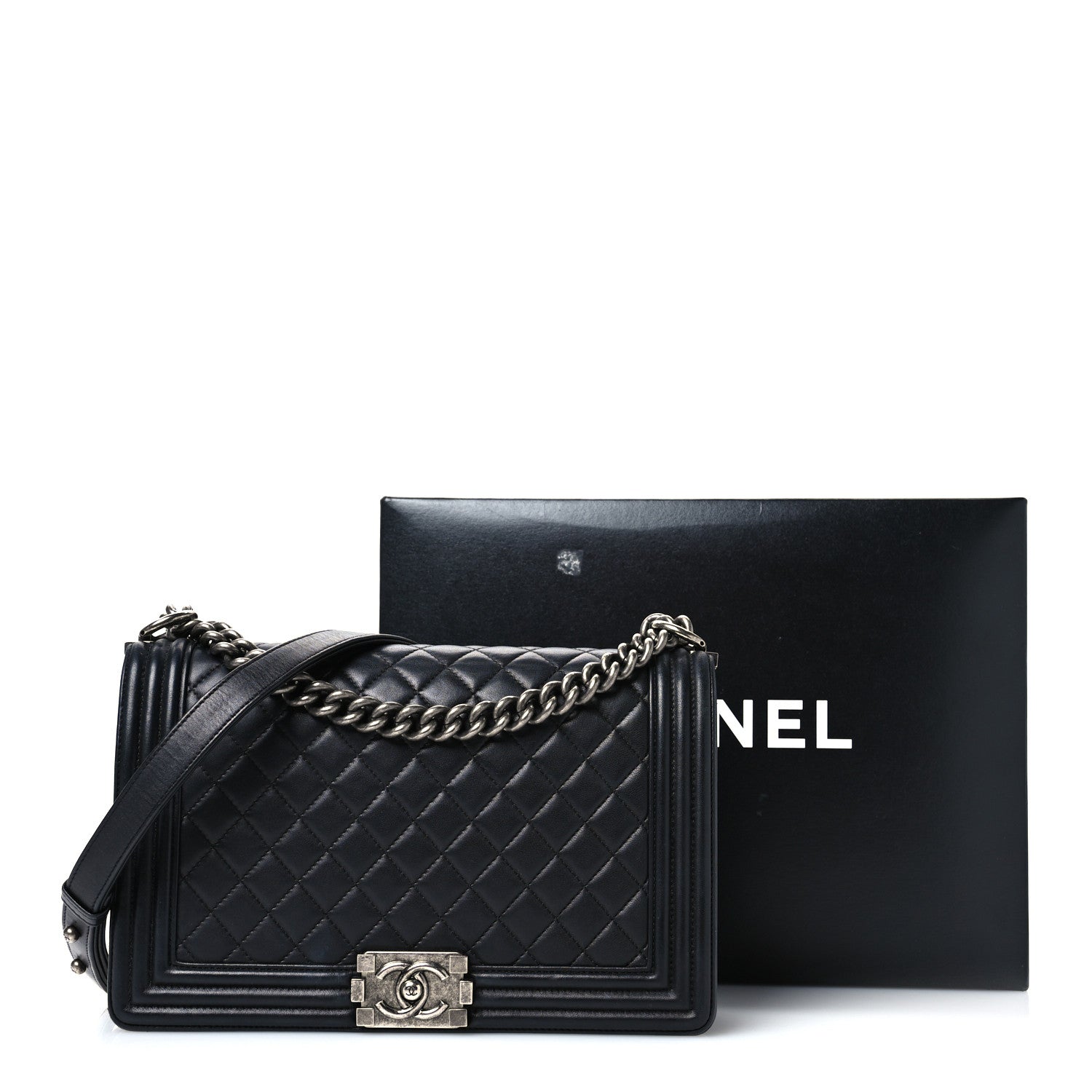 Chanel Lambskin Quilted New Medium Boy Flap Black 11 of 11