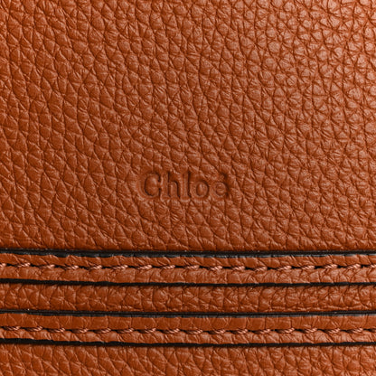 Chloe Raffia Small Grain Calfskin Medium Marcie Basket Tan 6 of 13