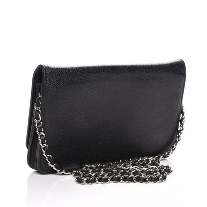 Chanel Caviar Timeless CC Wallet On Chain WOC Black 3 of 8