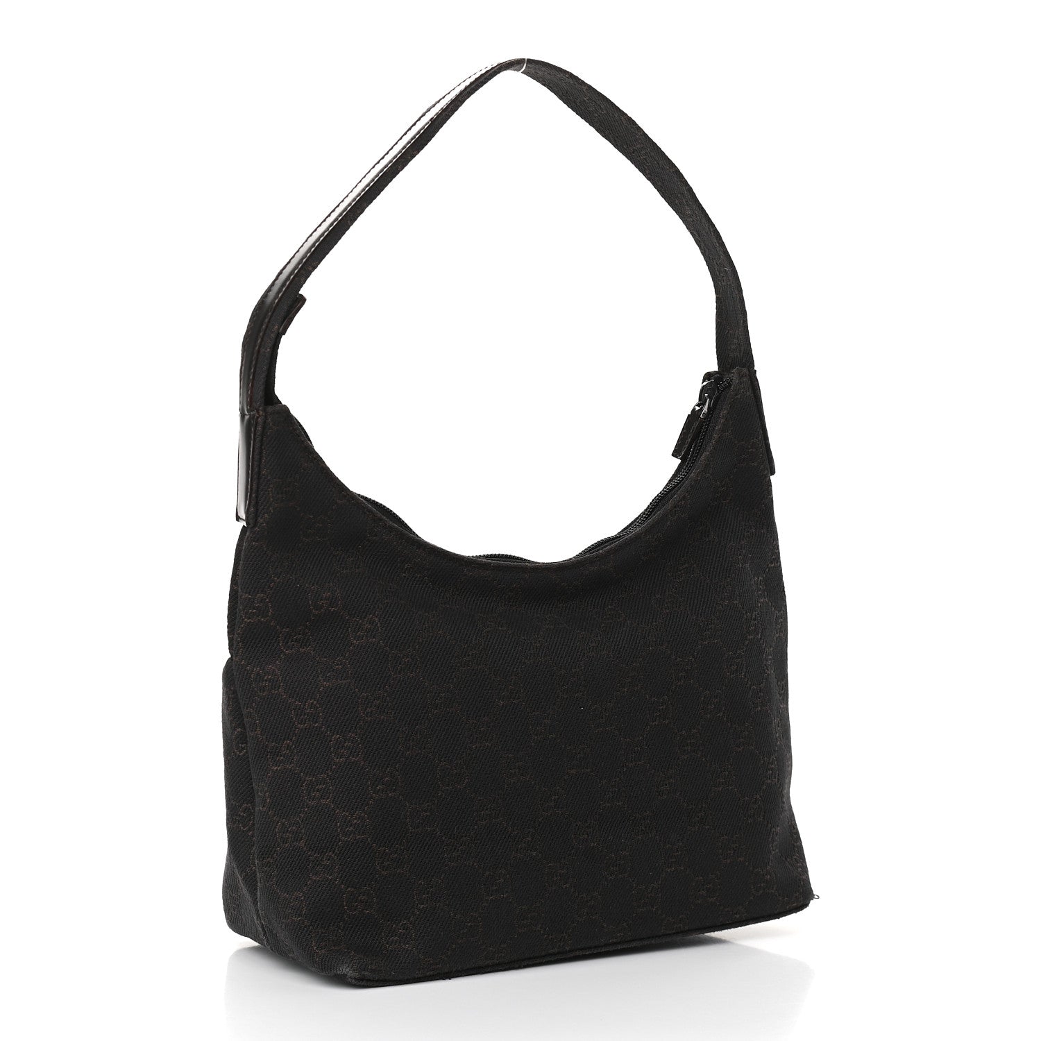 Gucci Denim Monogram Small Hobo Dark Brown 2 of 8