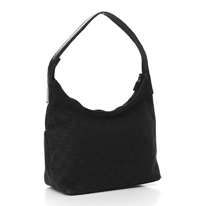 Gucci Denim Monogram Small Hobo Dark Brown 2 of 8