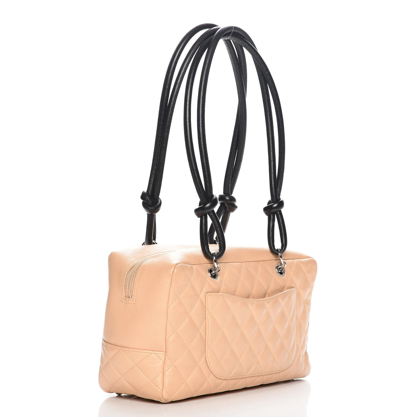 Calfskin Quilted Large Cambon Bowler Beige Black