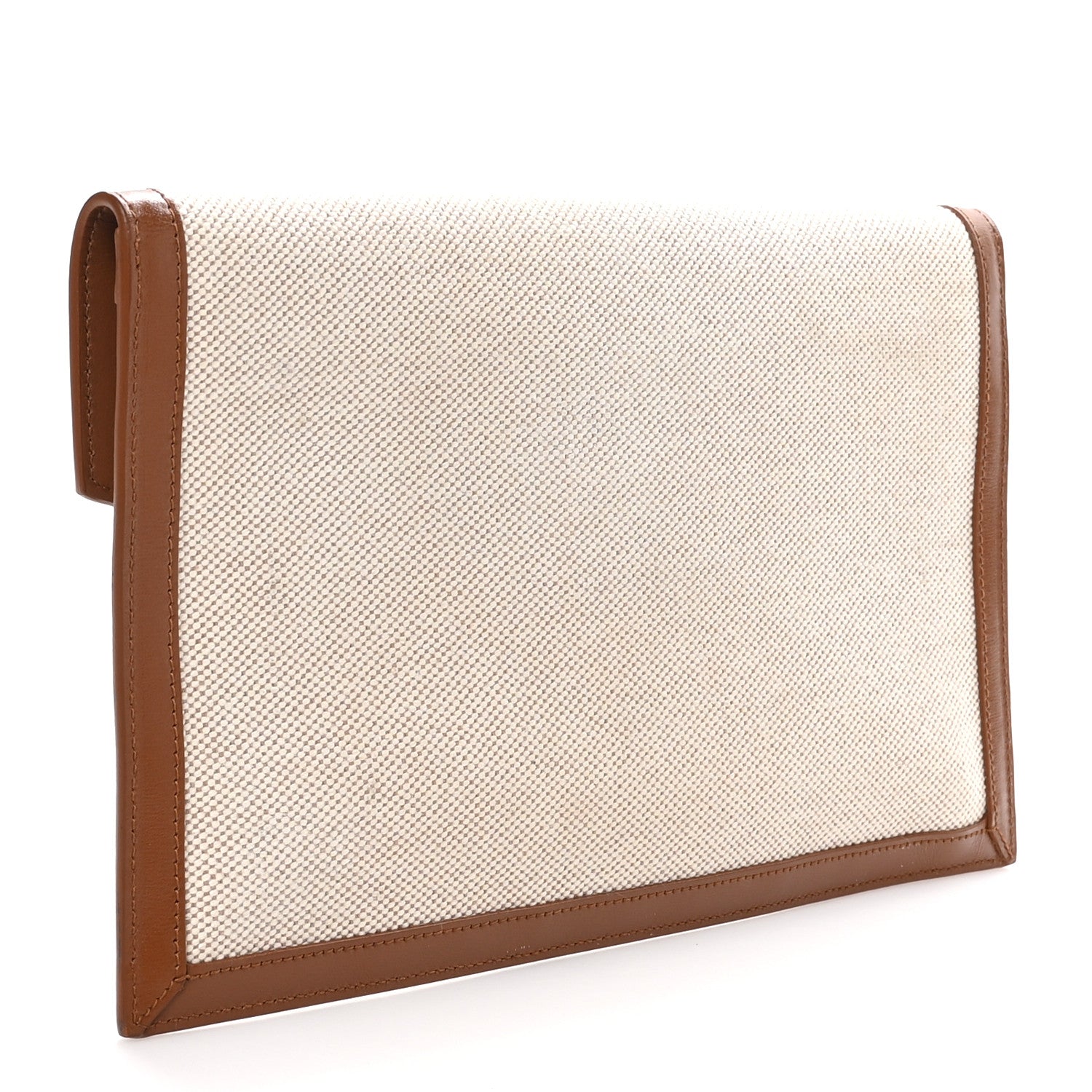 Saint Laurent Canvas Uptown Pouch Natural Beige Brick 3 of 9