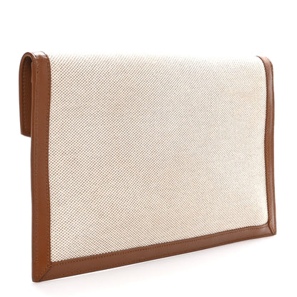 Saint Laurent Canvas Uptown Pouch Natural Beige Brick 3 of 9