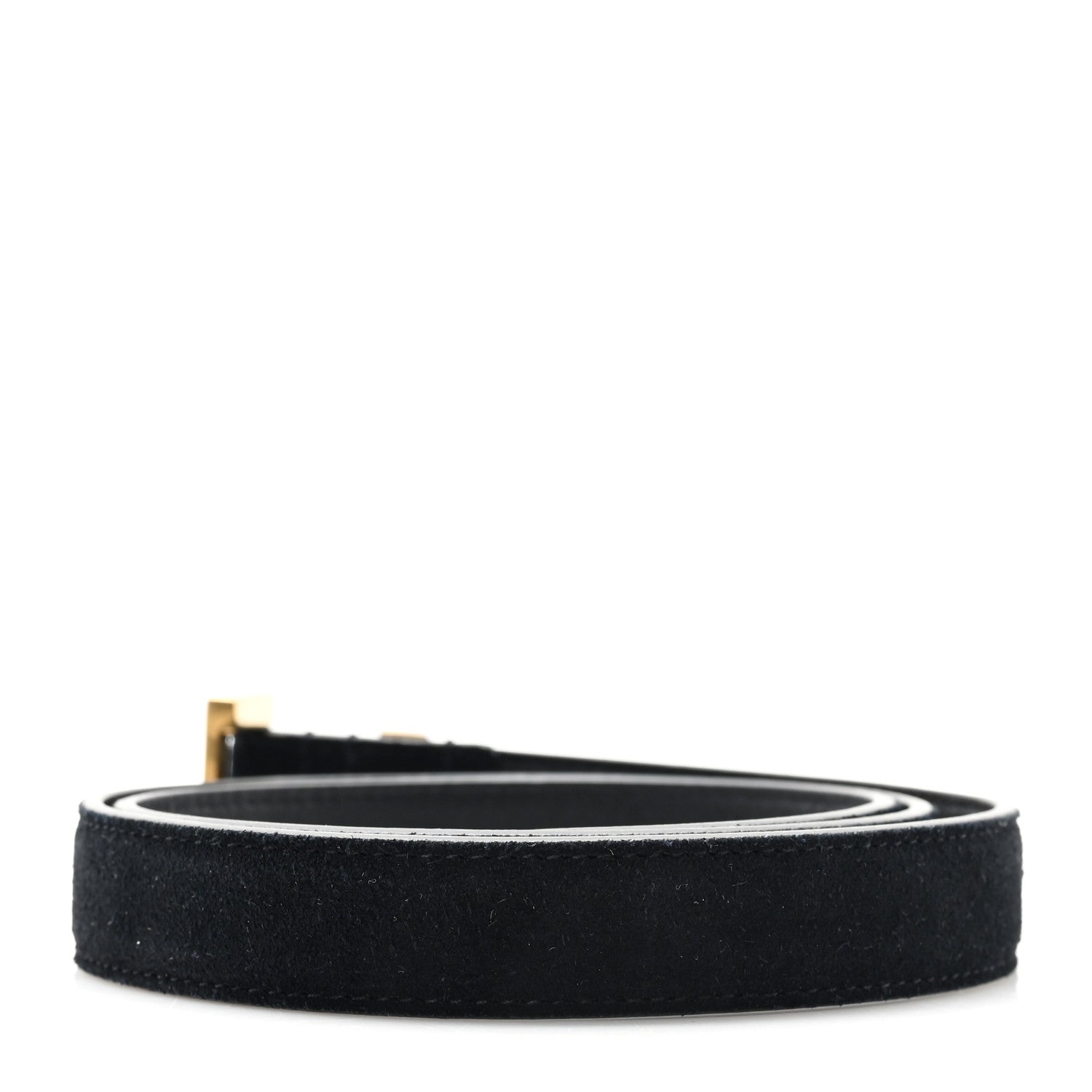 Saint Laurent Suede Calfskin Monogram Square Buckle Belt 75 30 Black 2 of 6