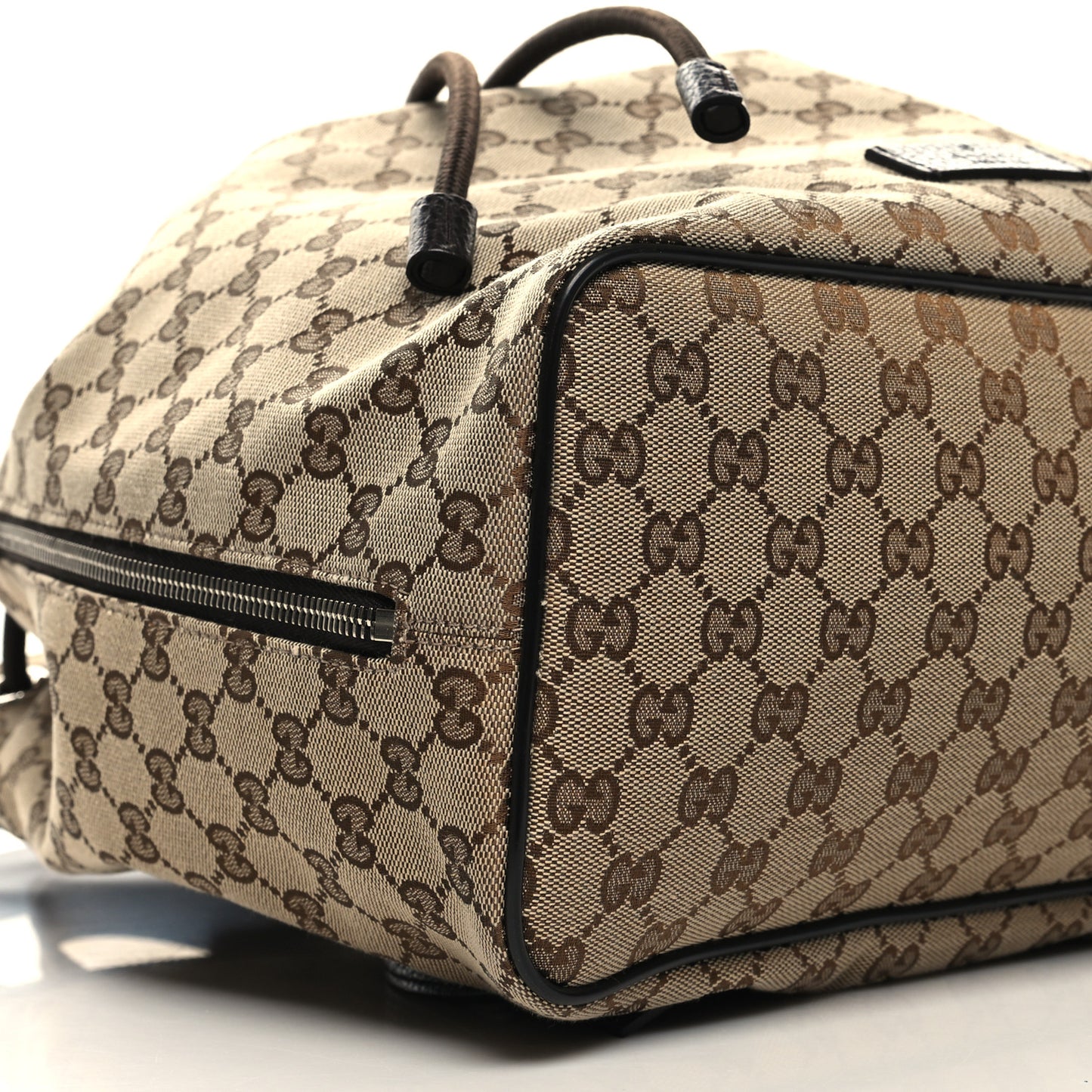 Monogram Dollar Calfskin O Drawstring Backpack Beige Ebony Testa di Moro Dark Chocolate