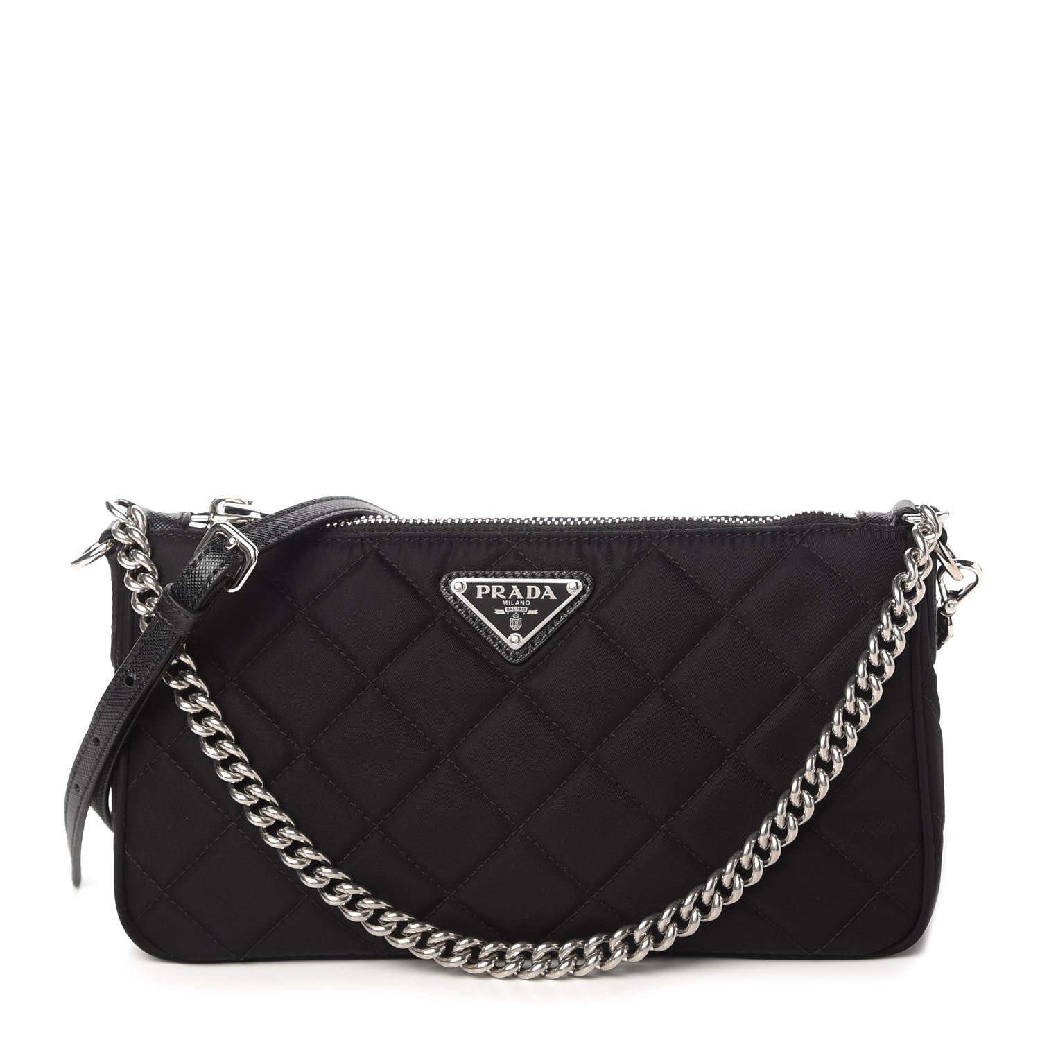 Prada Nylon Tessuto Impuntu Quilted Crossbody Bag Black 1 of 11