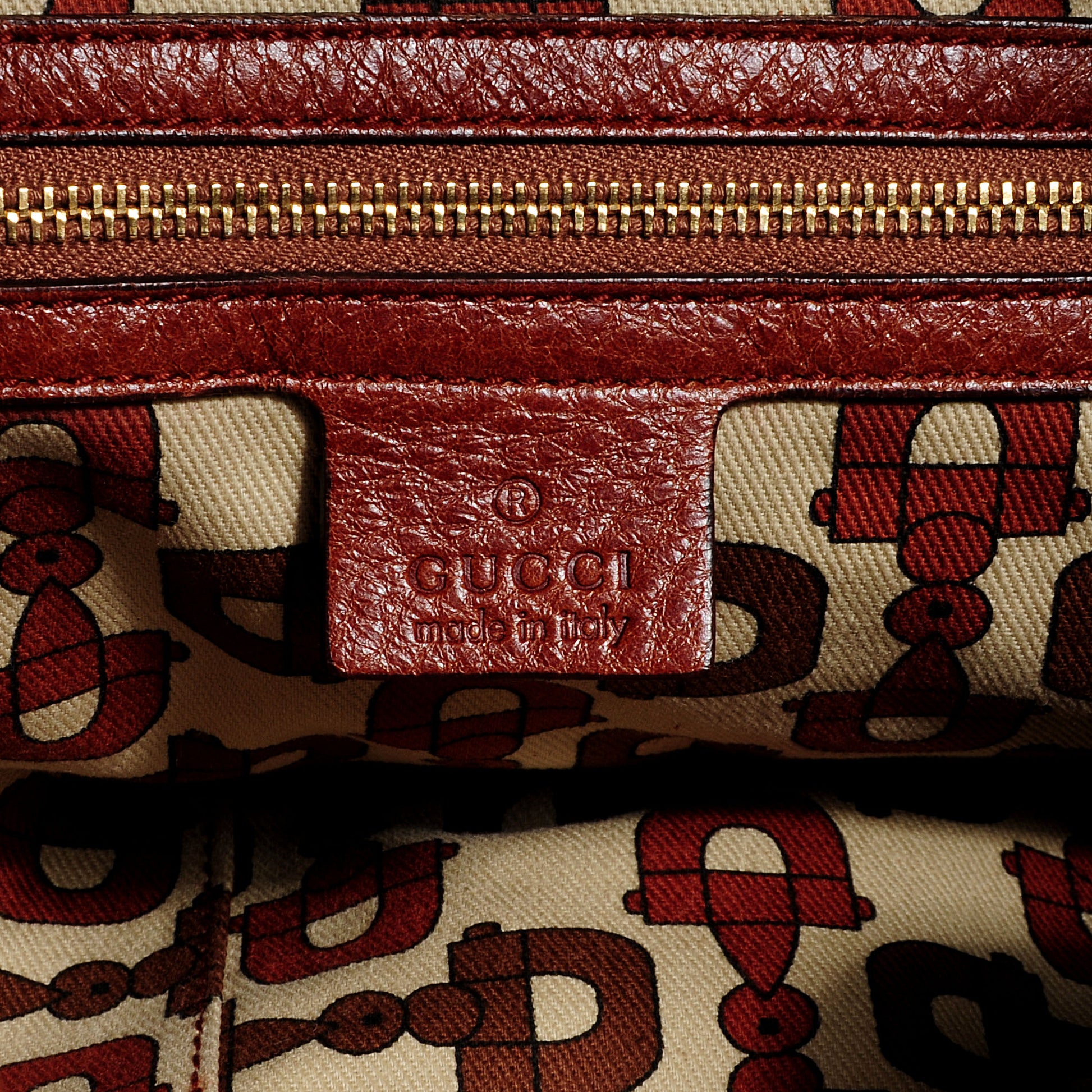 Gucci Leather Guccissima Large Indy Top Handle Bag Brown 6 of 7