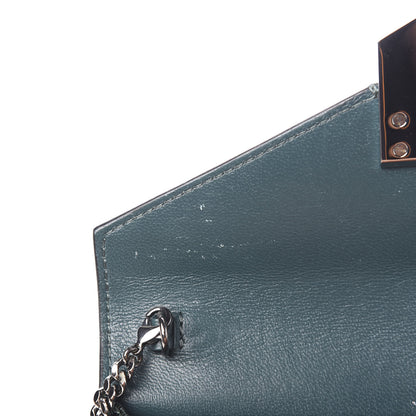Jimmy Choo Patent Lizard Embossed Chain Clutch Green 6 of 10