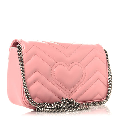 Gucci Calfskin Matelasse Super Mini GG Marmont Shoulder Bag Wild Rose 3 of 10