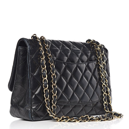 Chanel Lambskin Quilted Jumbo Single Flap Black 3 of 24