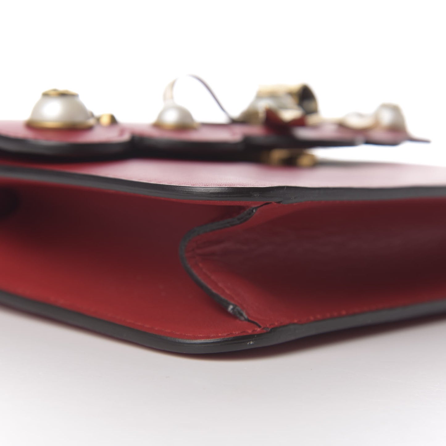 Calfskin Peony Small Chain Shoulder Bag Hibiscus Red