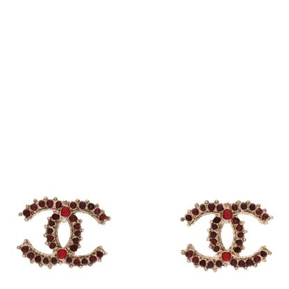 Chanel Enamel Poured Glass CC Earrings Gold 1 of 5