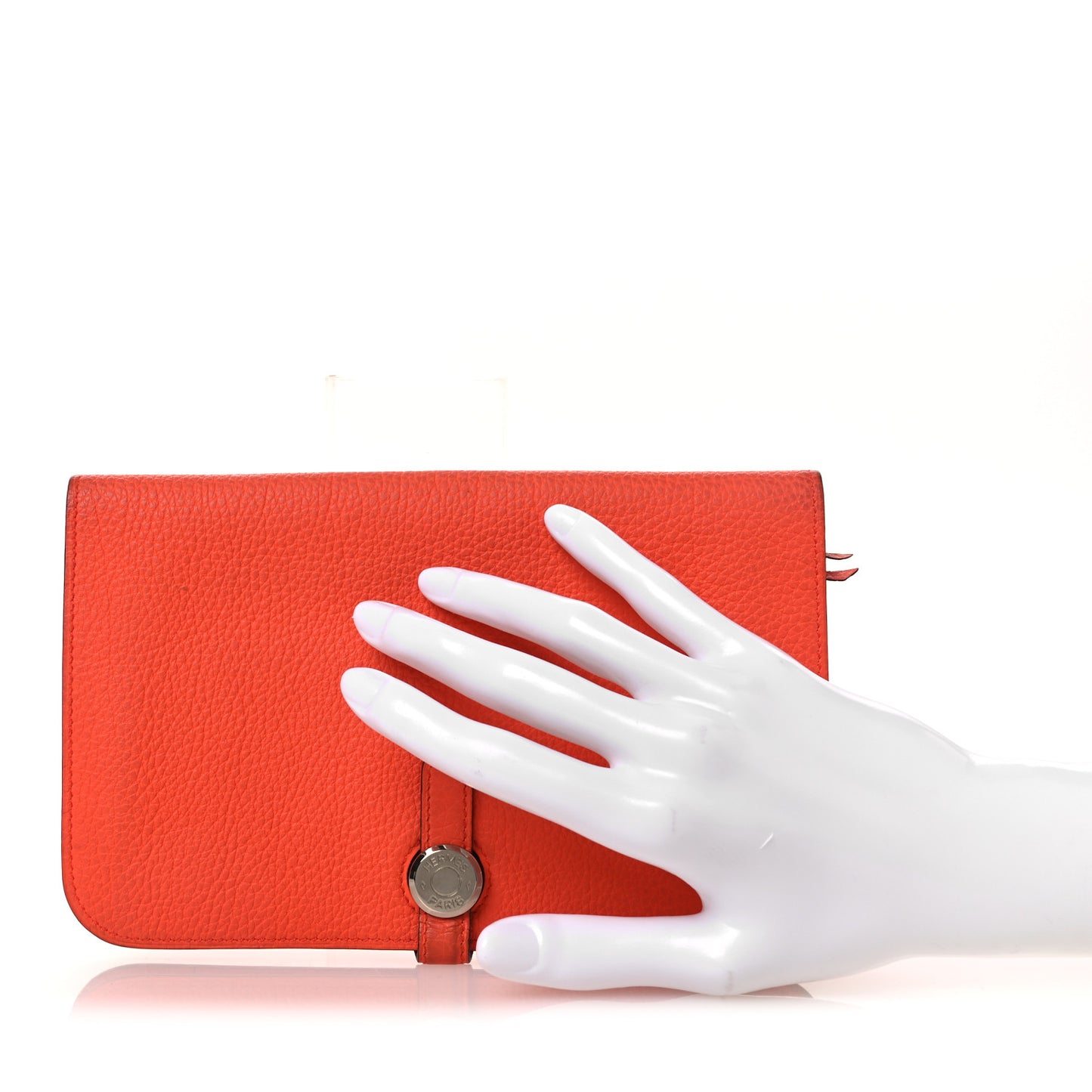 Togo Dogon Duo Wallet Orange Poppy Rose Candy