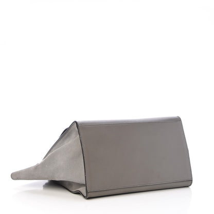 Celine Crocodile Embossed Nubuck Medium Trapeze Grey 4 of 13