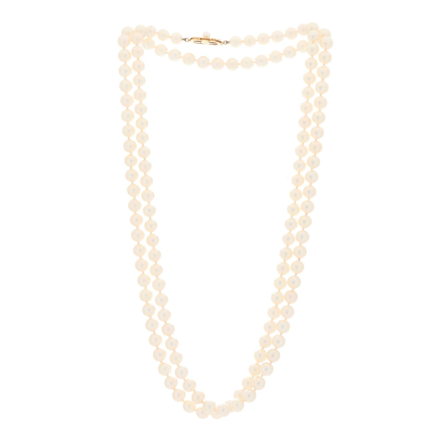 18K Yellow Gold Akoya Pearl 6.5-7mm Necklace 41"