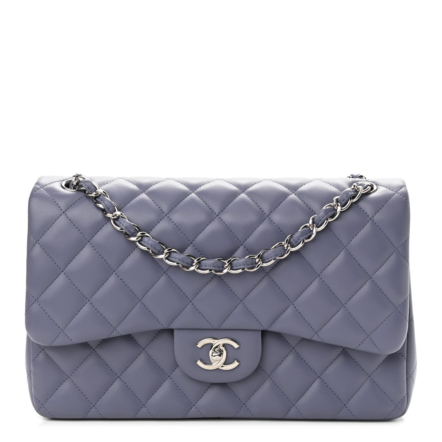 Chanel Lambskin Quilted Jumbo Double Flap Light Purple 1 of 10