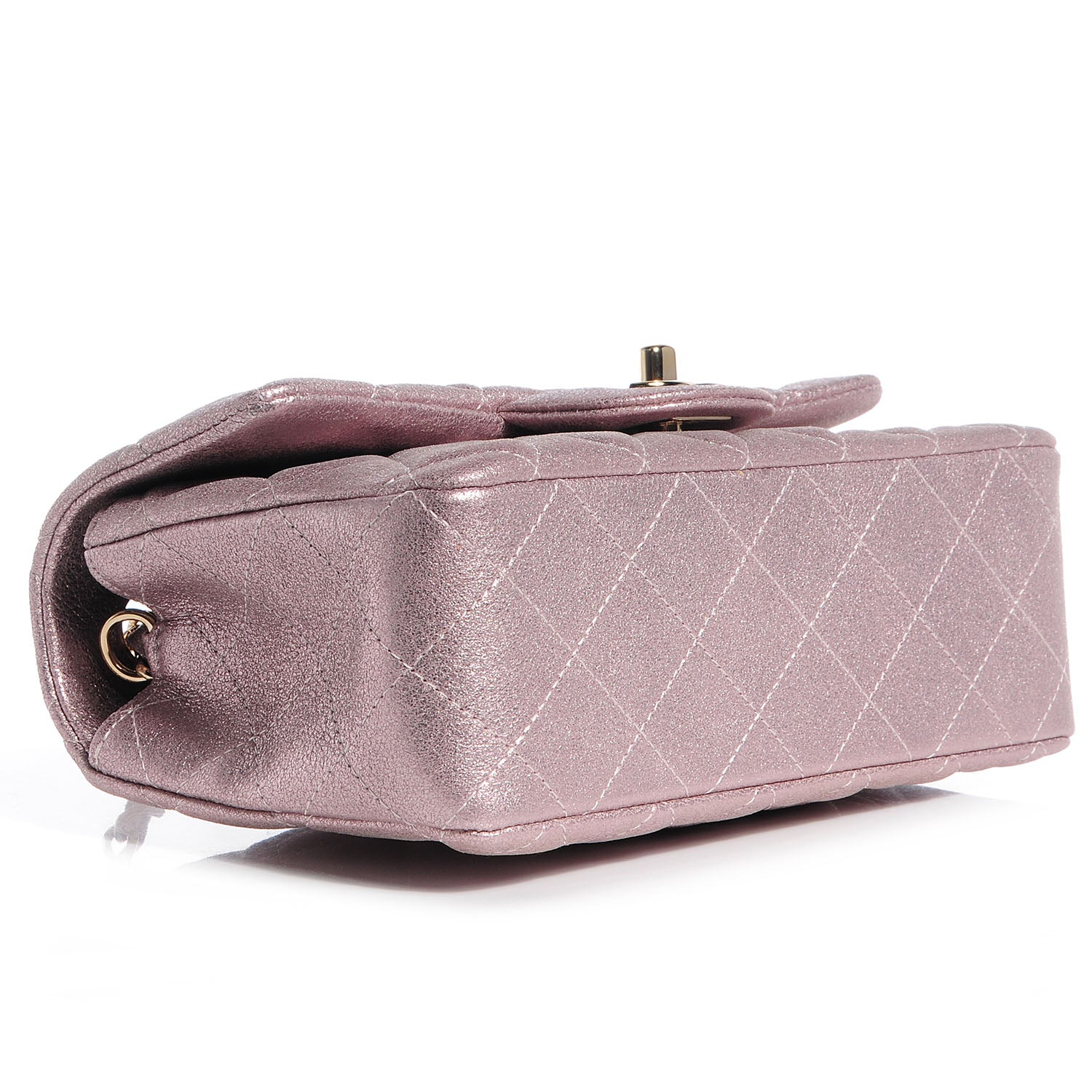 Chanel Metallic Goatskin Quilted Mini Flap Pink 4 of 8