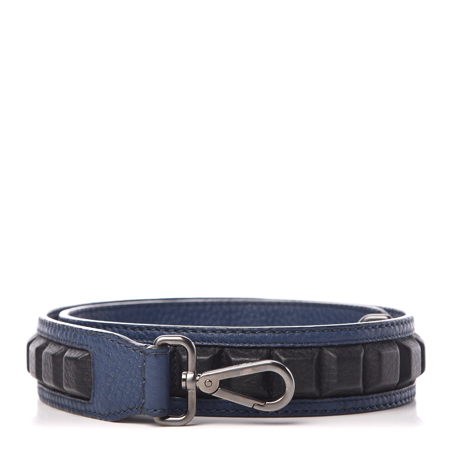 Fendi Cuoio Romano Bi-Color Studded Strap You Blue Marine Black 1 of 3