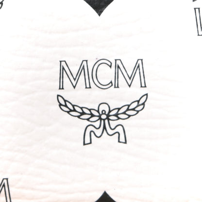 MCM Visetos Tote White Black 10 of 16
