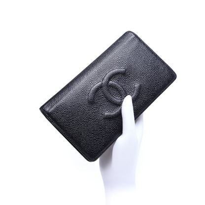 Chanel Caviar Timeless CC Yen Wallet Black 2 of 12