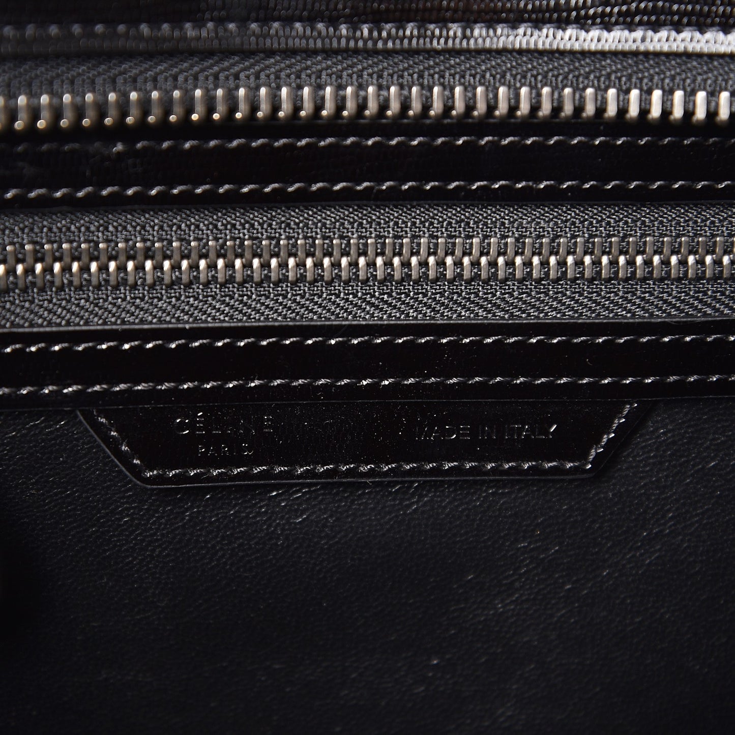 Sleek Calfskin Micro Bi-Color Luggage Black White