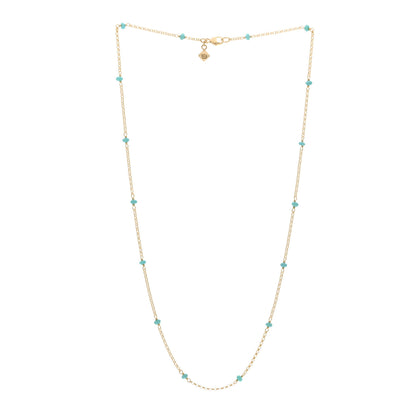 David Yurman 18K Yellow Gold Turquoise Cable Collectibles Bead Station Necklace 18" 3 of 4